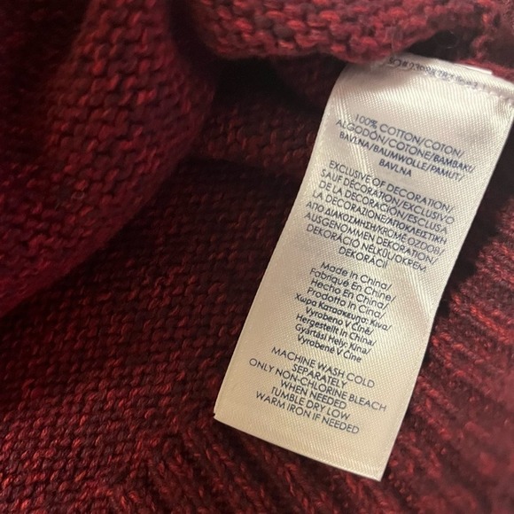 Chaps Mens Pullover Knit Sweater 3 Button Elbow Patches Burgundy Red Men’s Lg - Picture 6 of 6